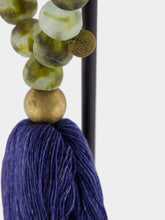 Studio Julia Atlas Green and Blue Prayer Bead Artwork