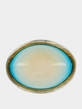 All Origine Iridescent Blue and Amber Glass Ashtray