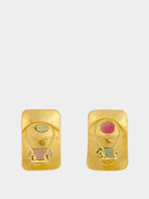 Maria João Bahia Gold Earrings with Tourmaline and Rubellite
