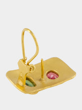 Maria João Bahia Gold Earrings with Tourmaline and Rubellite