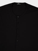 Tom Ford Black Cotton Stretch Jersey Henley Top
