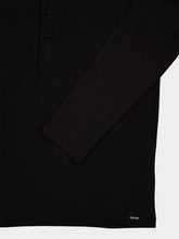 Tom Ford Black Cotton Stretch Jersey Henley Top