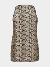Paula Serena Snakeskin Printed Silk Tank-Top
