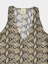 Paula Serena Snakeskin Printed Silk Tank-Top