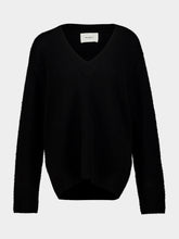 Lisa Yang Black Leona Silk Cashmere V-Neck Sweater