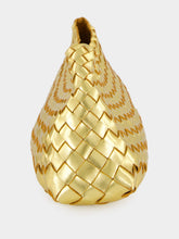 Dragon Diffusion Comporta Gold Woven Leather Clutch