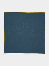 Borgo Delle Tovaglie Filo Linen Napkin in Deep Blue and Curry