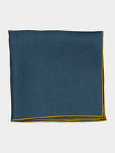 Borgo Delle Tovaglie Filo Linen Napkin in Deep Blue and Curry