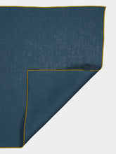 Borgo Delle Tovaglie Filo Linen Napkin in Deep Blue and Curry