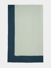 Borgo Delle Tovaglie Bauhaus Linen Tablecloth in Ice and Deep Blue