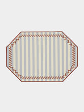 Borgo Delle Tovaglie Lauro Cotton Placemat in Capri Blue Stripe and Terracotta