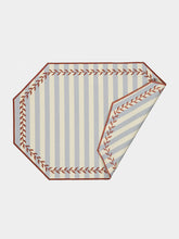 Borgo Delle Tovaglie Lauro Cotton Placemat in Capri Blue Stripe and Terracotta