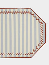 Borgo Delle Tovaglie Lauro Cotton Placemat in Capri Blue Stripe and Terracotta