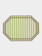 Borgo Delle Tovaglie Lauro Cotton Placemat in Capri Stripe Anise and Prune