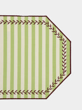 Borgo Delle Tovaglie Lauro Cotton Placemat in Capri Stripe Anise and Prune