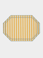 Borgo Delle Tovaglie Lauro Cotton Placemat in Capri Stripe Pumpkin and Dolphin
