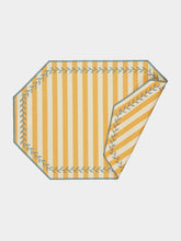 Borgo Delle Tovaglie Lauro Cotton Placemat in Capri Stripe Pumpkin and Dolphin