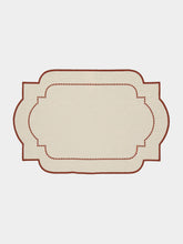 Borgo Delle Tovaglie Adele Linen Placemat in Sea Salt and Terracotta