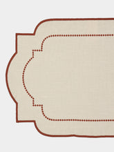 Borgo Delle Tovaglie Adele Linen Placemat in Sea Salt and Terracotta
