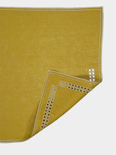 Borgo Delle Tovaglie Erica Linen Napkin in Curry and Mastice