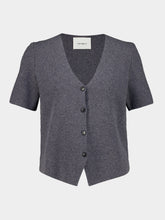 Lisa Yang Graphite Helly Short-Sleeve Cashmere Cardigan