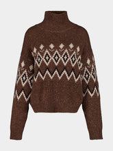 Lisa Yang Dark Cocoa Gudrun Cashmere Jacquard Jumper