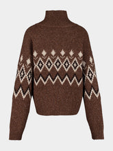 Lisa Yang Dark Cocoa Gudrun Cashmere Jacquard Jumper