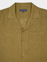 Frescobol Carioca Angelo Khaki Brown Linen Shirt