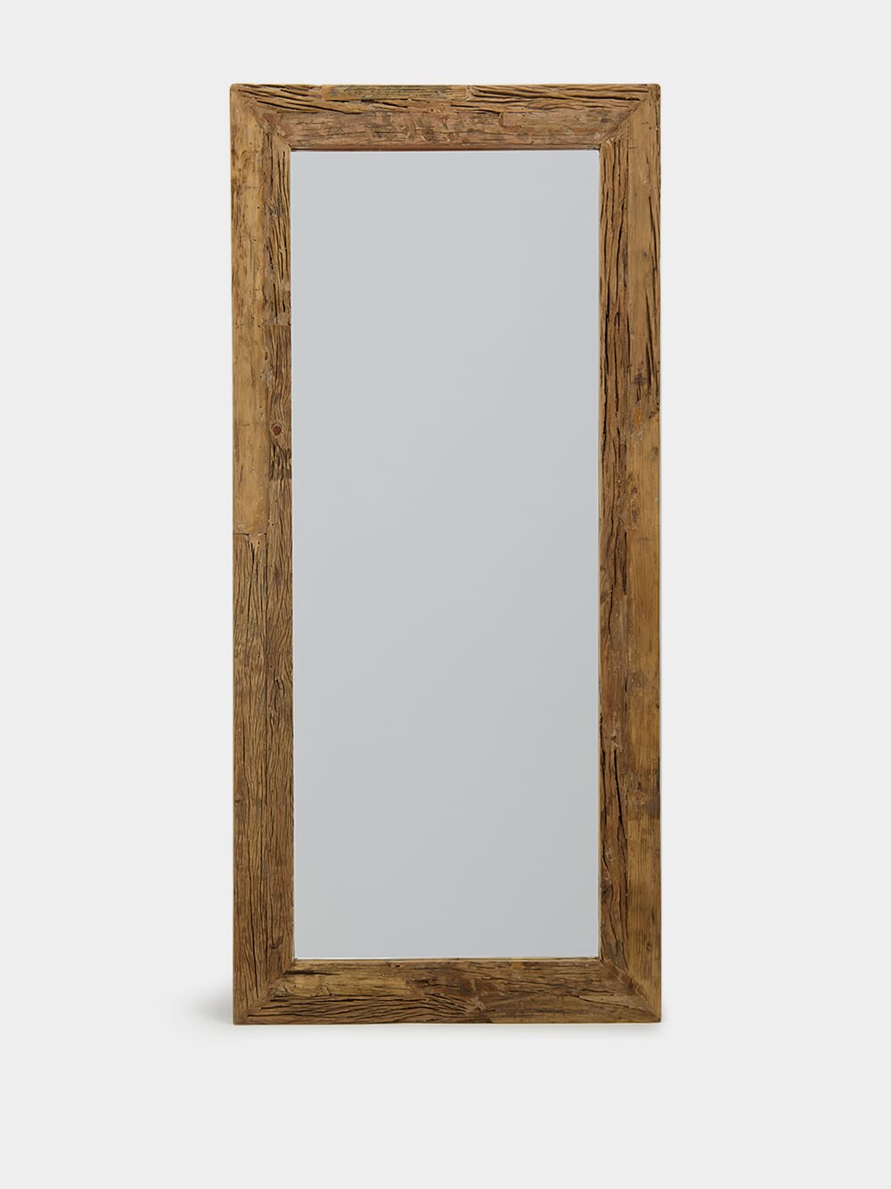 Rustic Wood-Framed Mirror