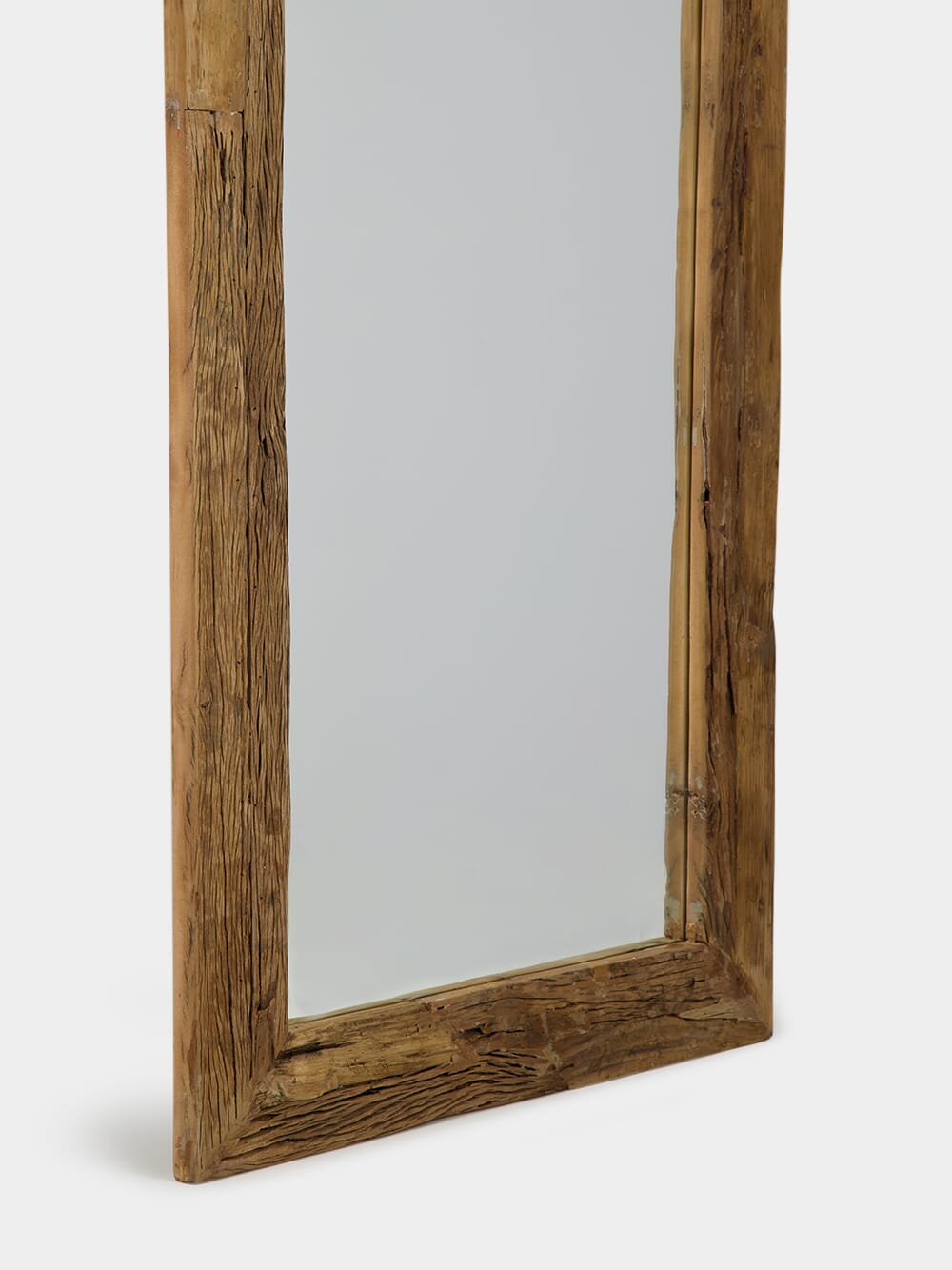 Rustic Wood-Framed Mirror