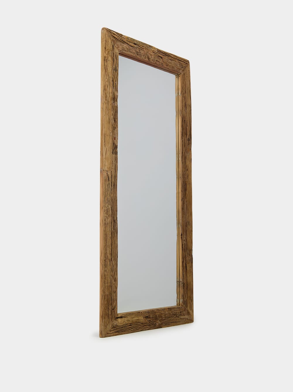 Rustic Wood-Framed Mirror