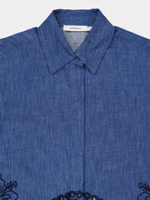 Zimmermann Railway Blue Coco Embroidered Denim Shirt