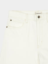 Frame Natural White Bow Crop Wide-Leg Jeans