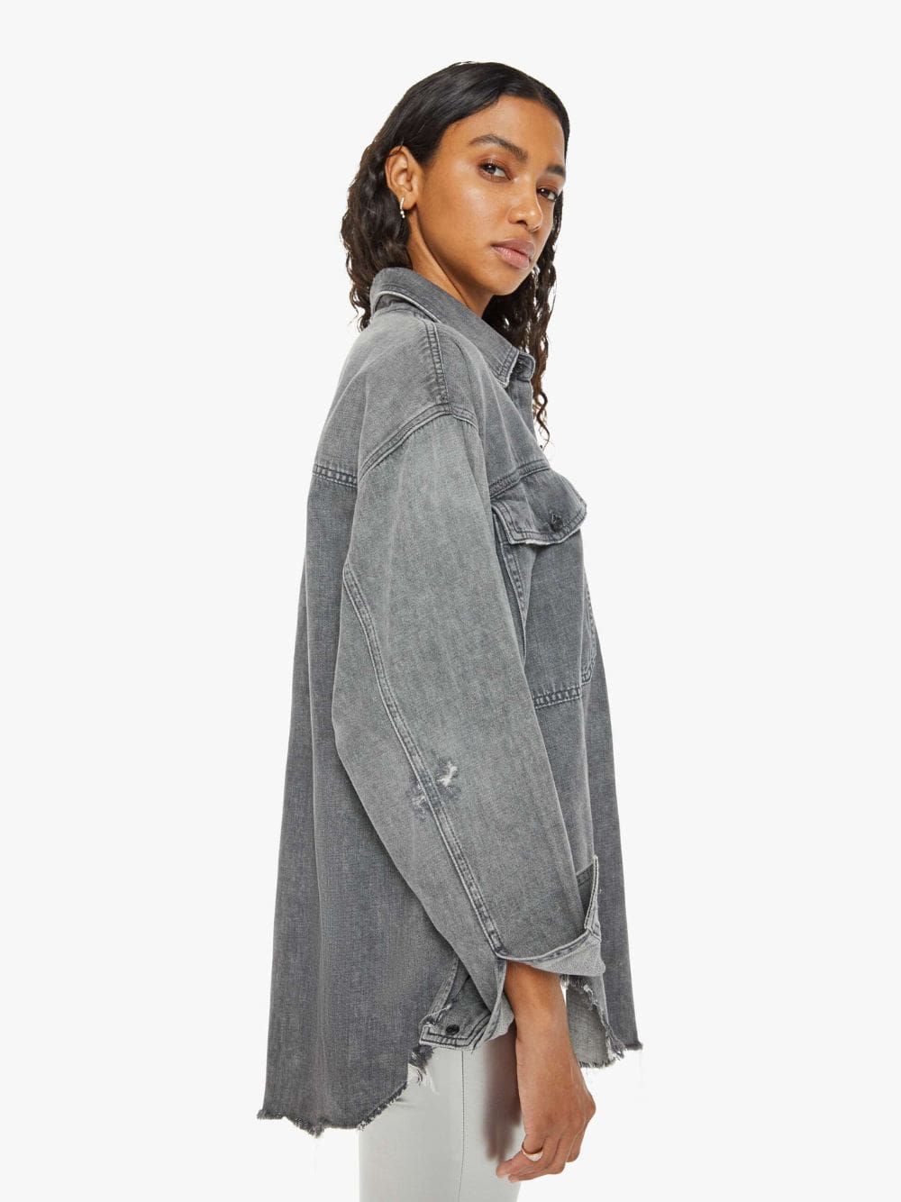 Gray Lazy Sunday Shirt Jacket