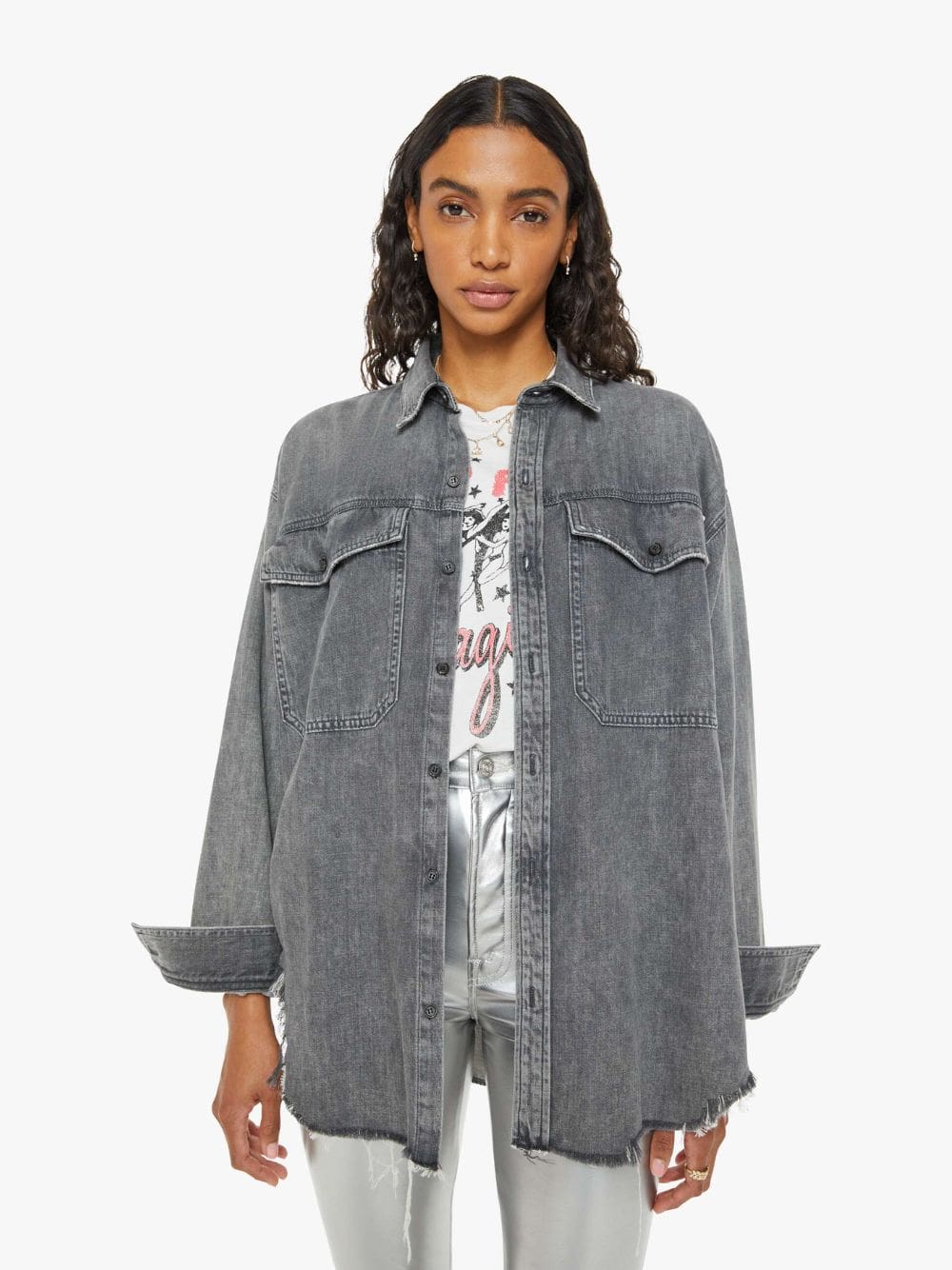 Gray Lazy Sunday Shirt Jacket