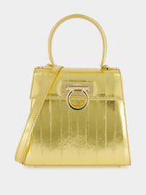 Ferragamo Gold Iconic Top Handle Small