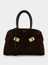 Ferragamo Brown Suede Hug Small Top Handle Bag