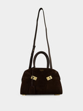 Ferragamo Brown Suede Hug Small Top Handle Bag