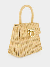 Ferragamo Natural Small Wicker Iconic Top Handle