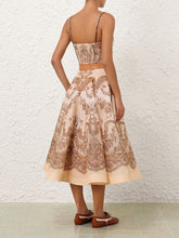 Zimmermann Crush Twist Front Peach Lace Print Midi Dress