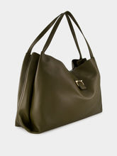 Ferragamo Olive Green Leather Tote Bag