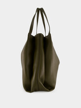 Ferragamo Olive Green Leather Tote Bag