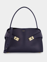 Ferragamo Navy Blue Medium Hug Bag