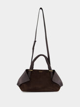 Ferragamo Medium Folded Scarf Bag in Brown Suede
