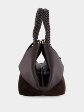Ferragamo Medium Folded Scarf Bag in Brown Suede