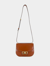 Ferragamo Dark Cognac Double Gancini North-South Crossbody Bag