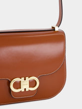 Ferragamo Dark Cognac Double Gancini North-South Crossbody Bag