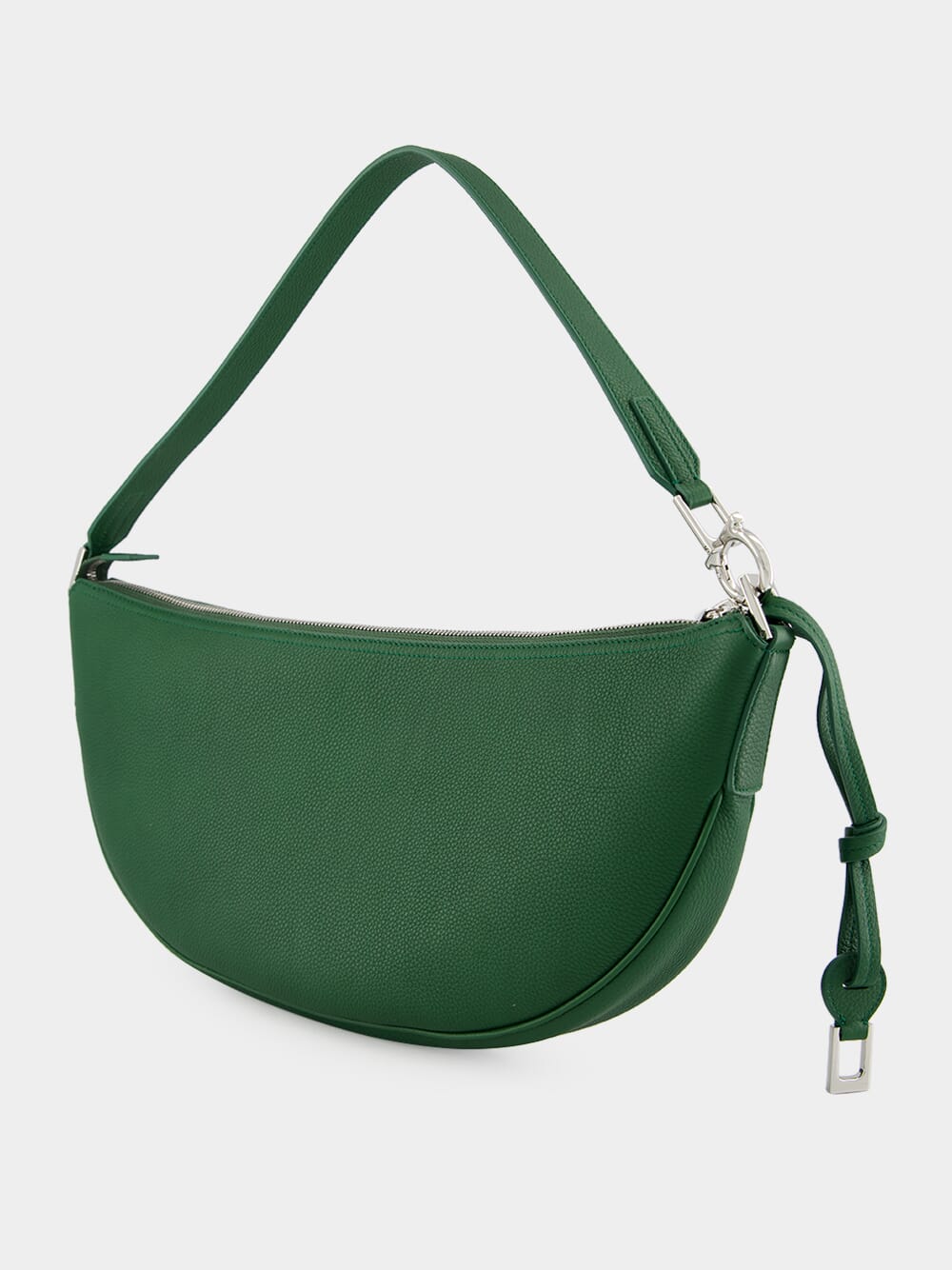 Forest Green Leather Hobo Bag