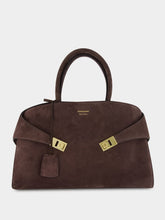 Ferragamo Dark Brown Medium Suede Hug Handbag