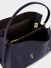 Ferragamo Hug Soft Large Navy Blue Shoulder Bag